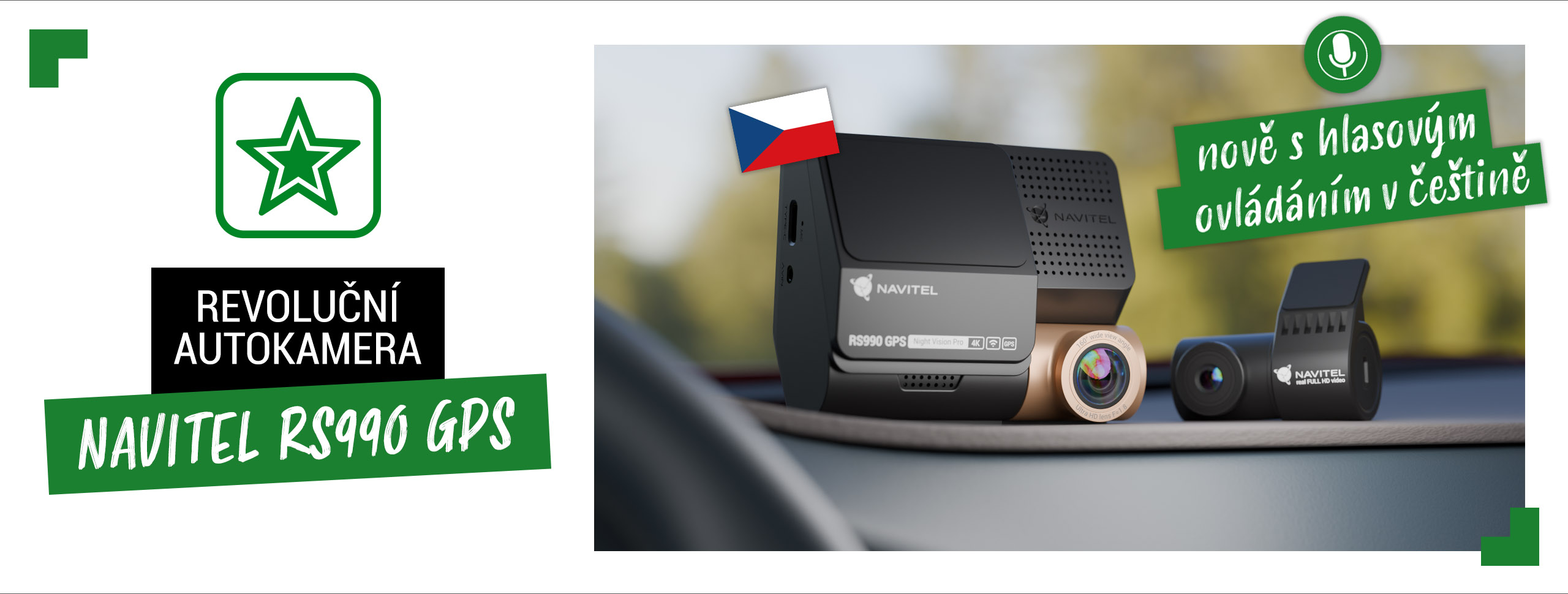 Kamera NAVITEL RS990 GPS nově s hlasovým ovládáním v češtině